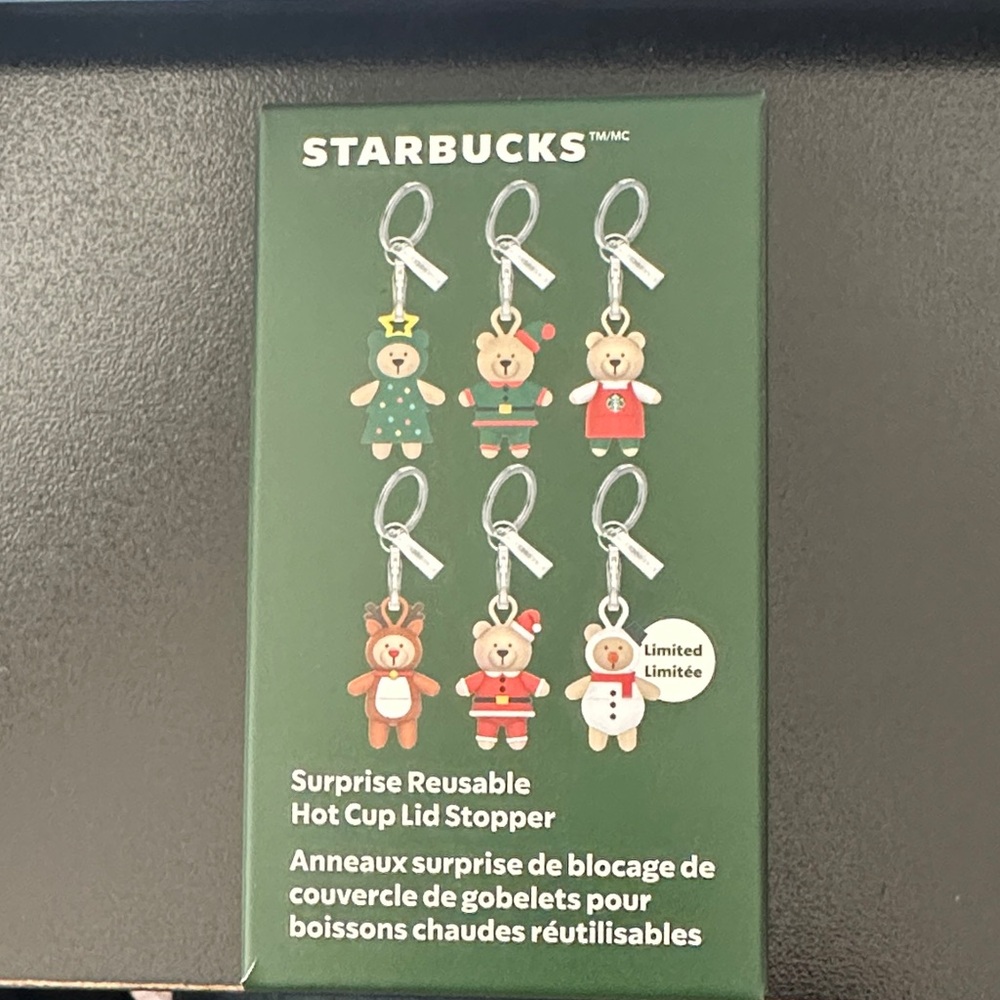 Starbucks Surprise Reusable Festive Bear Hot Cup Lid Stoppers 2025